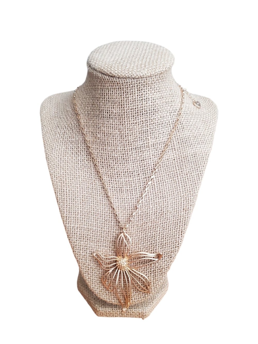 Altar'd State Gold Floral Outline Pendant Necklace